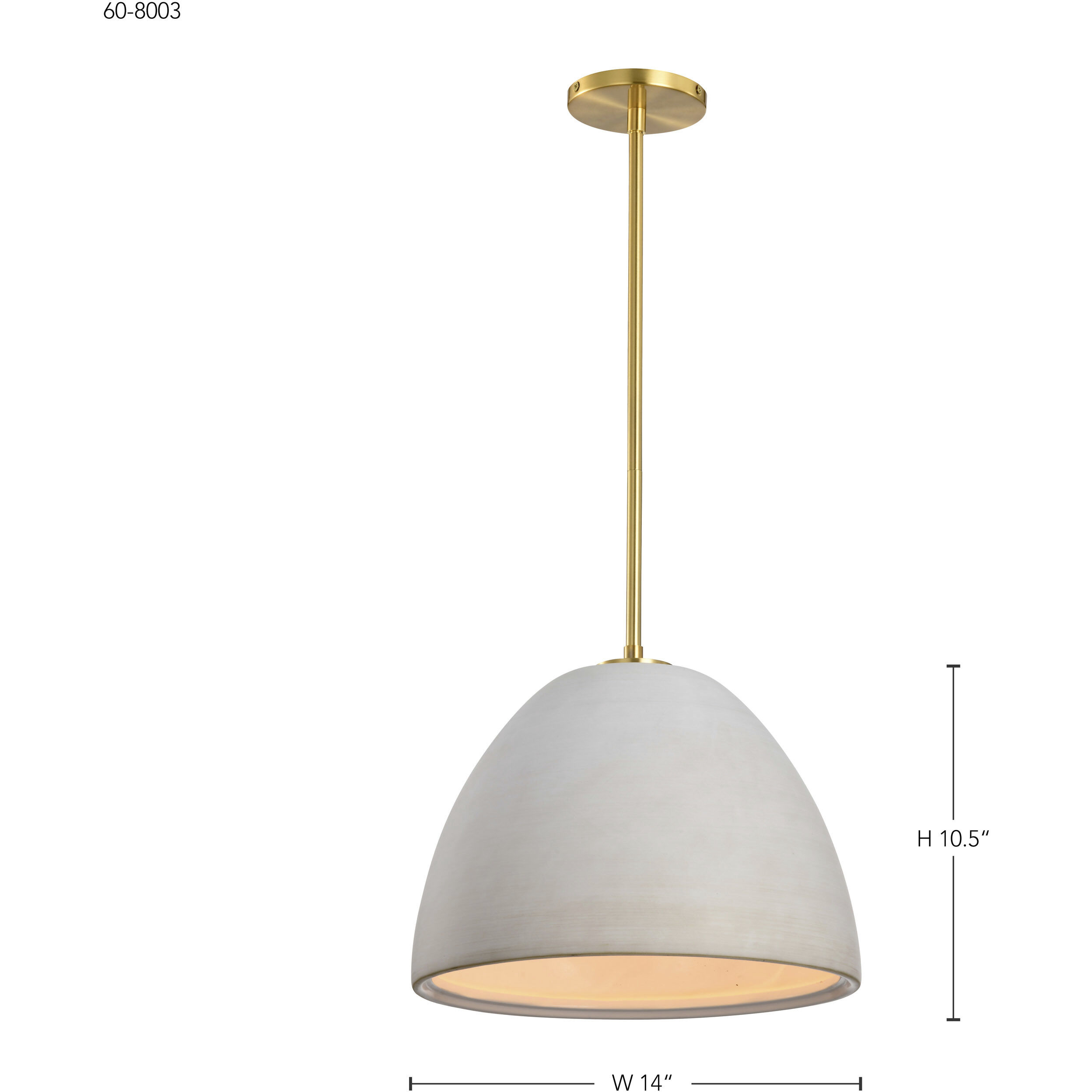 Collins 14 inch Brushed Brass Pendant Ceiling Light