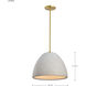 Collins 14 inch Brushed Brass Pendant Ceiling Light