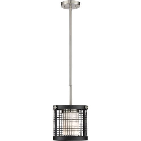 Pratt 1 Light 8 inch Black and Brushed Nickel Accents Mini Pendant Ceiling Light