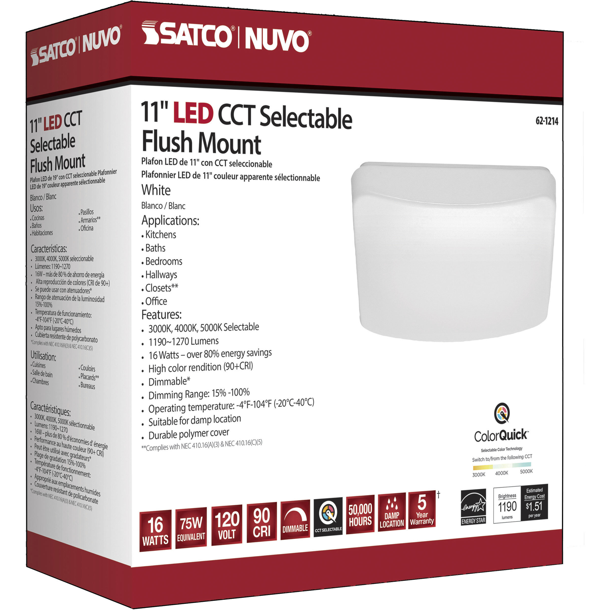 Cloud LED 11 inch White Flush Mount Ceiling Light