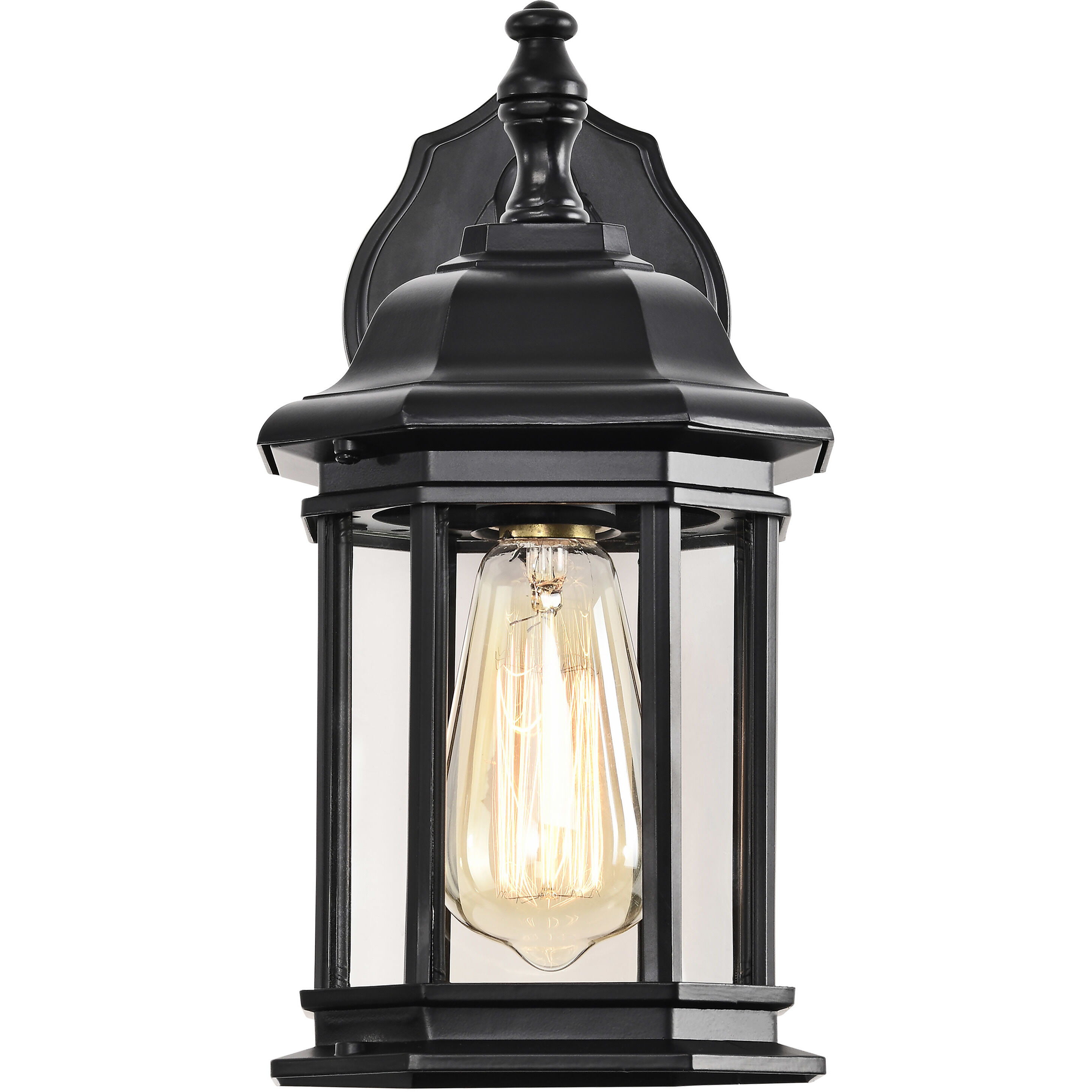 Hopkins 12 inch Matte Black Outdoor Wall Lantern, Small