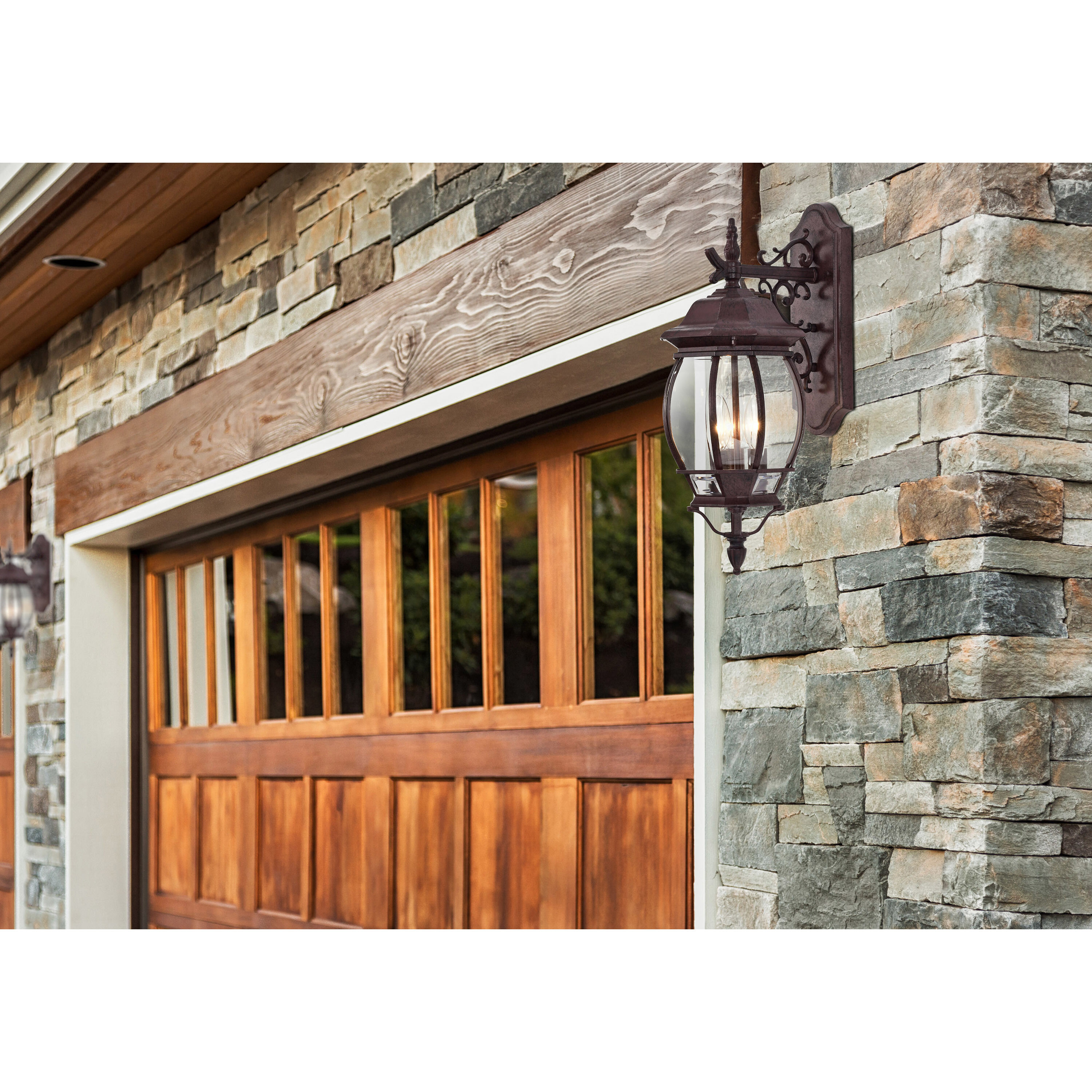 Central Park 3 Light 23 inch Old Bronze Outdoor Wall Lantern