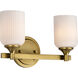Solara 13.38 inch Natural Brass Vanity Wall Light