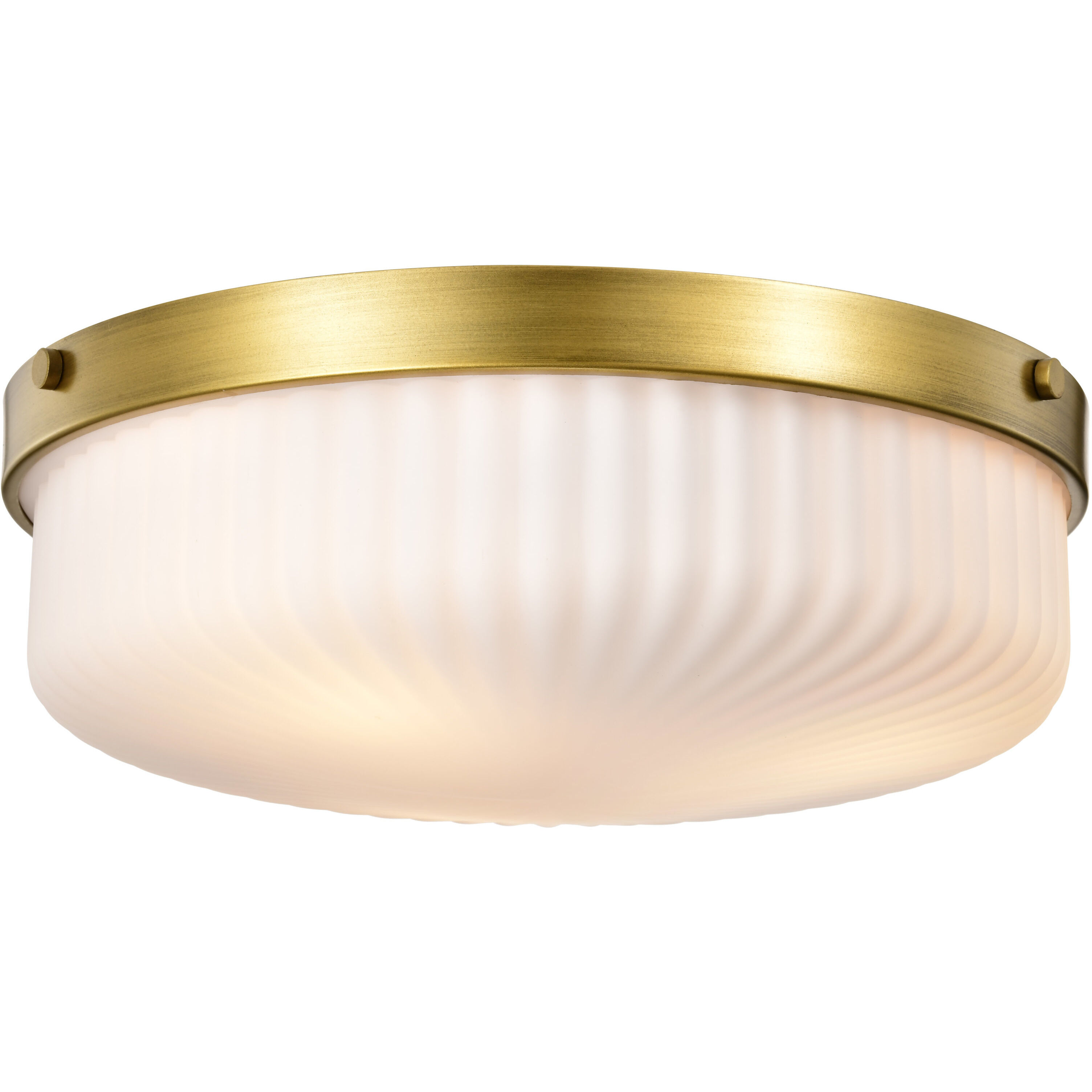 Solara 16.63 inch Natural Brass Flush Mount Ceiling Light