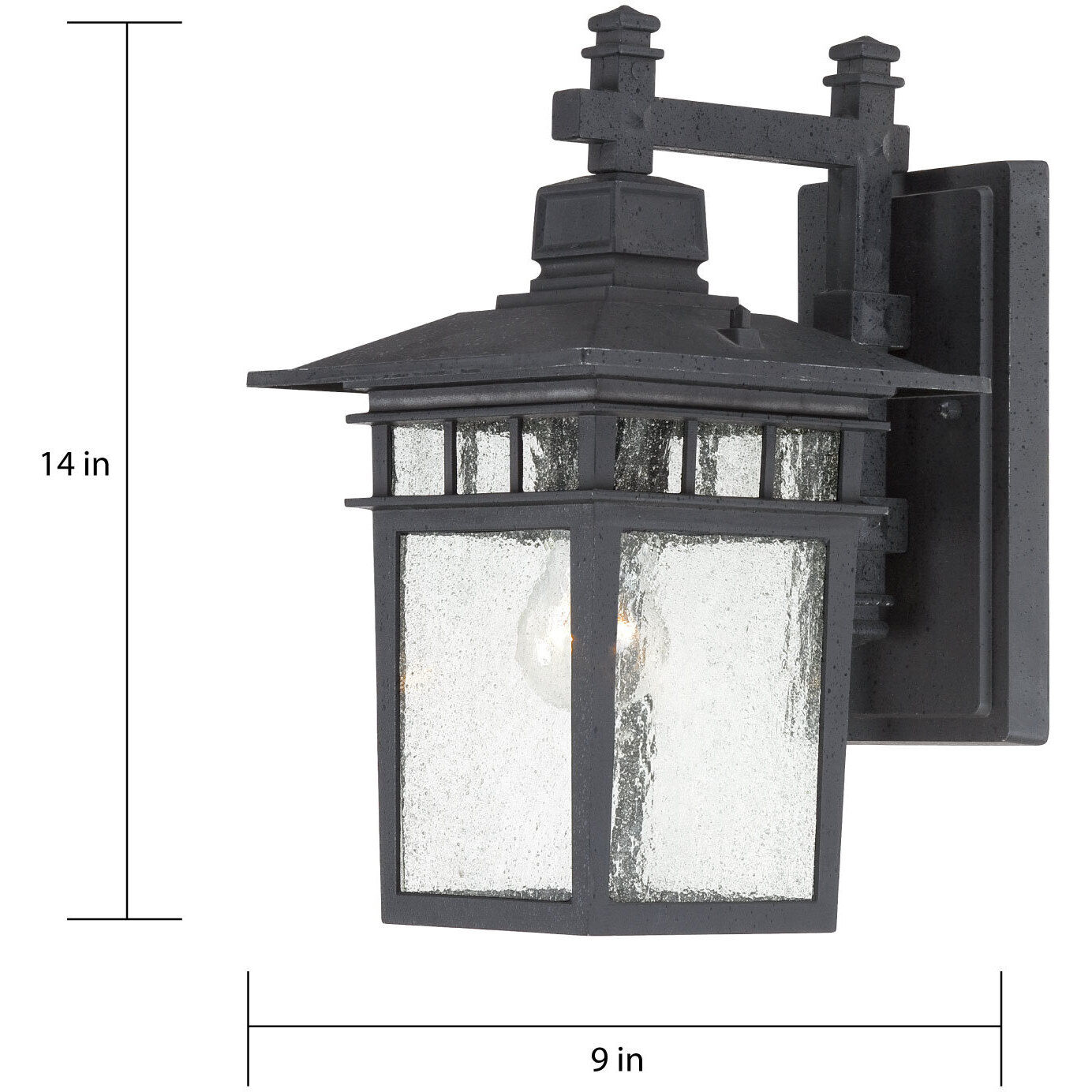 Cove Neck 1 Light 14 inch Textured Black Outdoor Wall Light