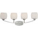 Helium 4 Light 33.75 inch Brushed Nickel Vanity Light Wall Light
