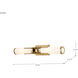 Roselle 2 Light 24 inch Natural Brass Vanity Light Wall Light