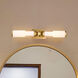 Roselle 2 Light 24 inch Natural Brass Vanity Light Wall Light