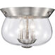 Boliver 3 Light 13.5 inch Brushed Nickel Flush Mount Ceiling Light