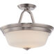 Calvin LED 13 inch Brushed Nickel and Satin White Semi Flush Mount Ceiling Light