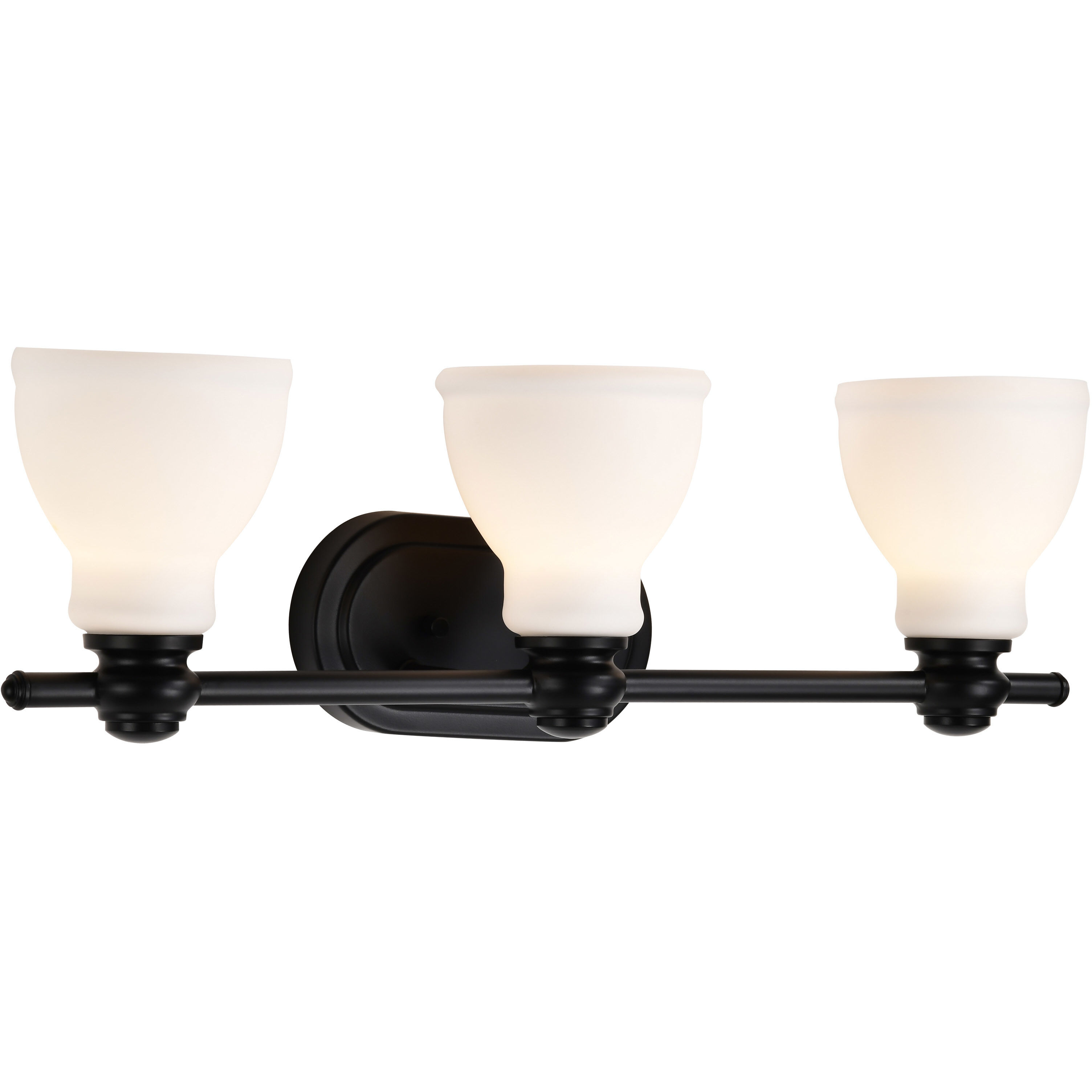 Russel 3 Light 24 inch Matte Black Vanity Light Wall Light