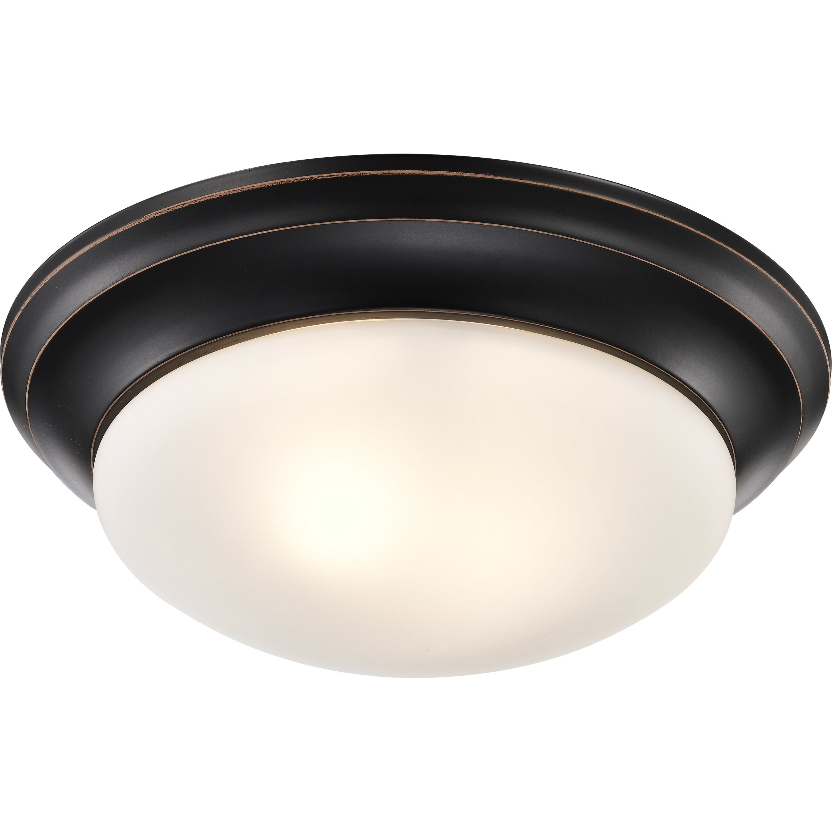 Brentwood 2 Light 14 inch Mahogany Bronze Flush Mount Ceiling Light