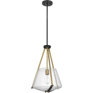 Starlight 1 Light 14.75 inch Matte Black and Natural Brass Pendant Ceiling Light