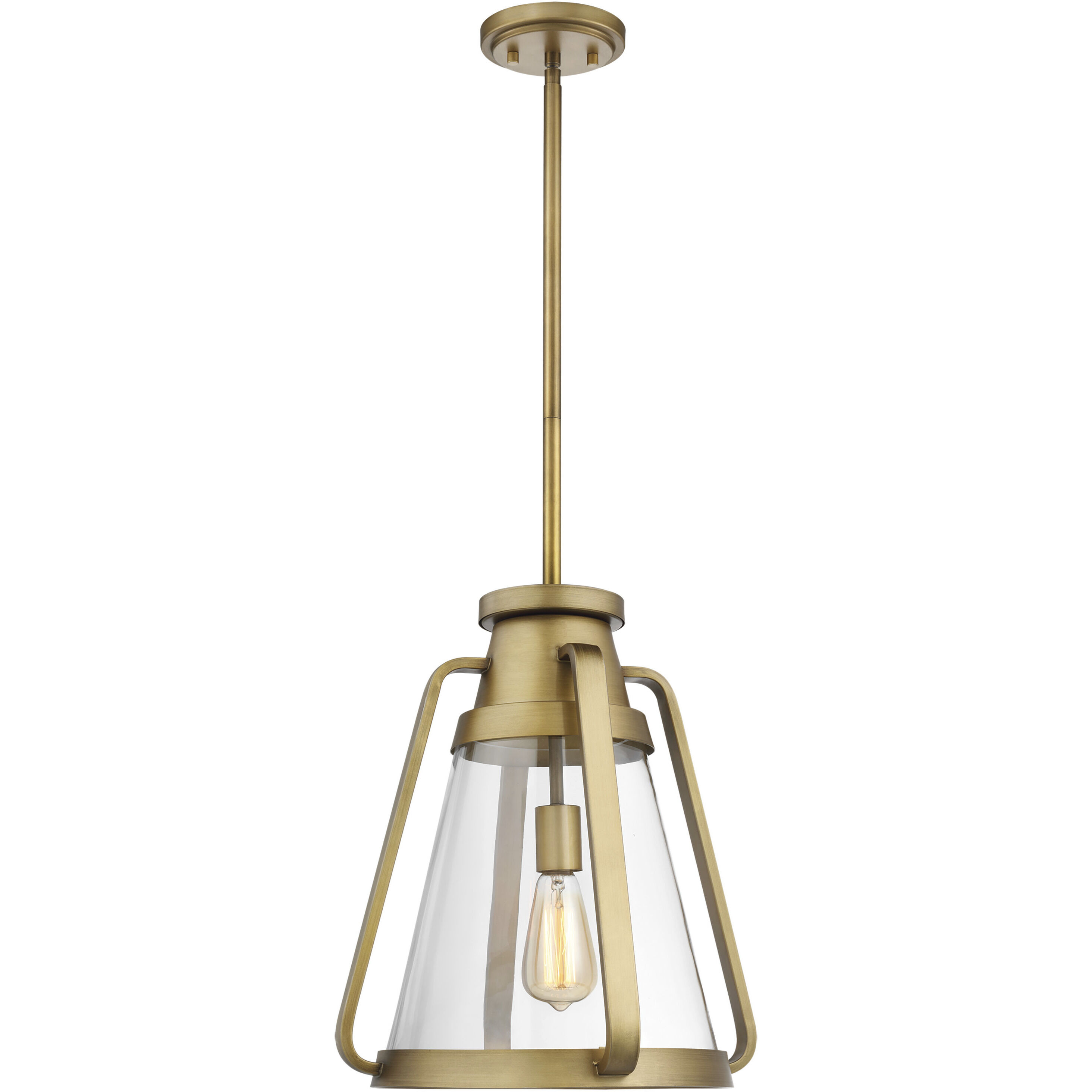 Everett 1 Light 14 inch Natural Brass Pendant Ceiling Light