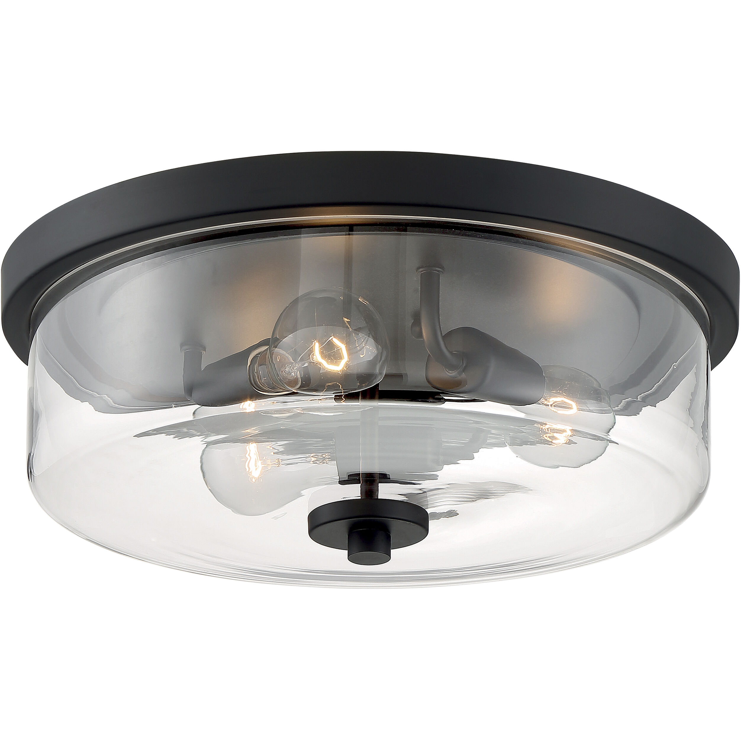 Sommerset 3 Light 15 inch Matte Black Flush Mount Fixture Ceiling Light