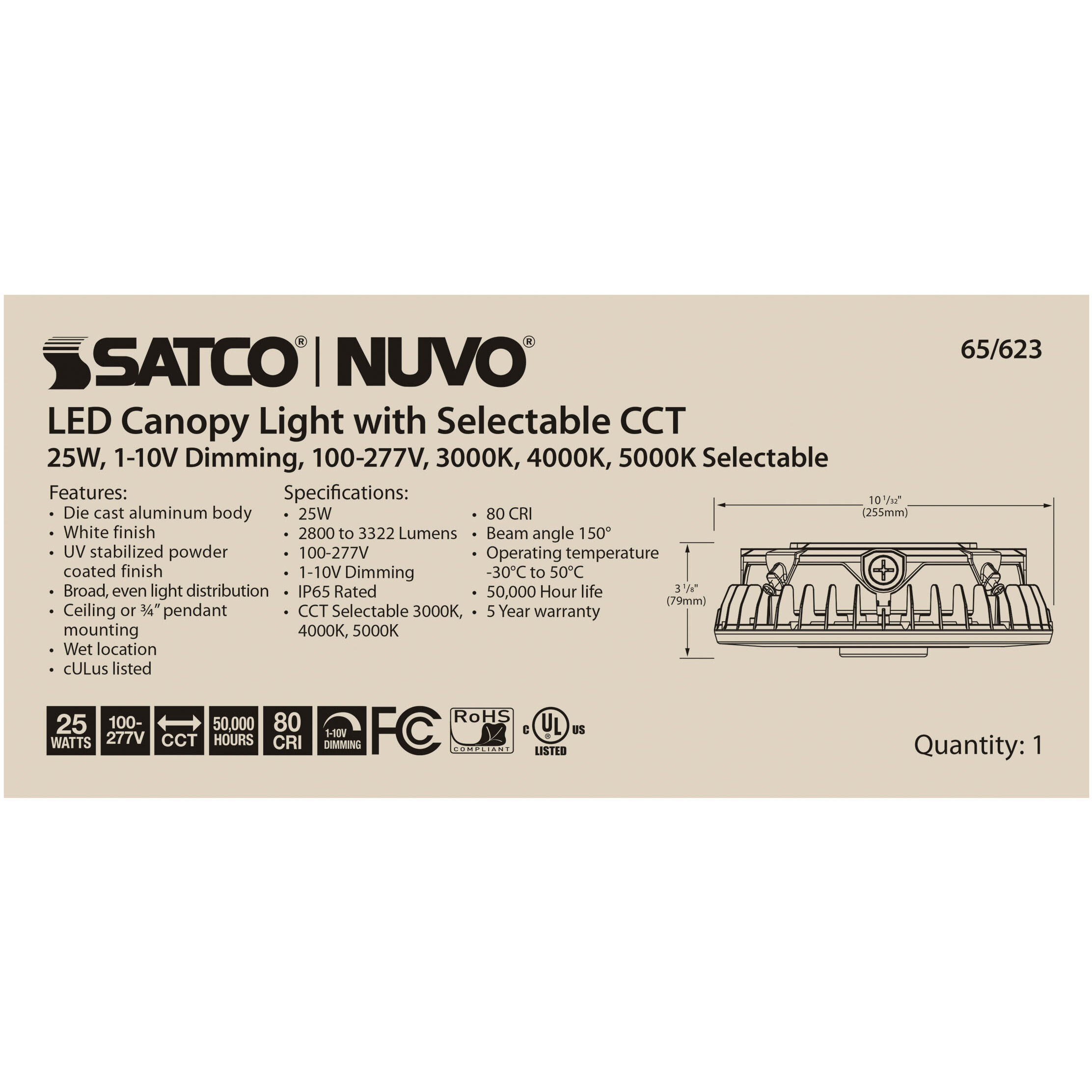 Brentwood LED 10 inch White Flush Mount Ceiling Light