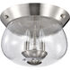 Boliver 3 Light 13.5 inch Brushed Nickel Flush Mount Ceiling Light