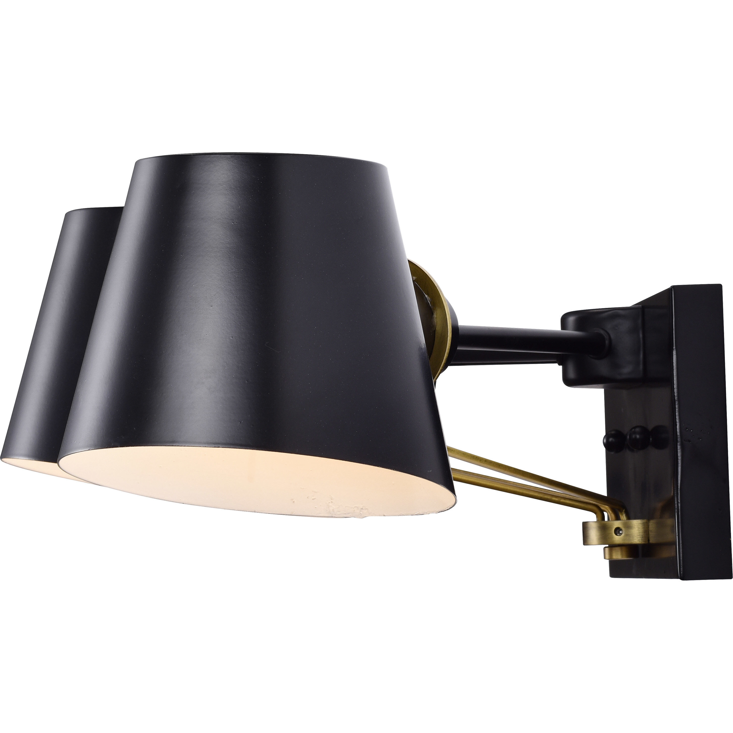 Baxter 3 Light 23.5 inch Black/Burnished Brass Bathroom Vanity Lights Wall Light