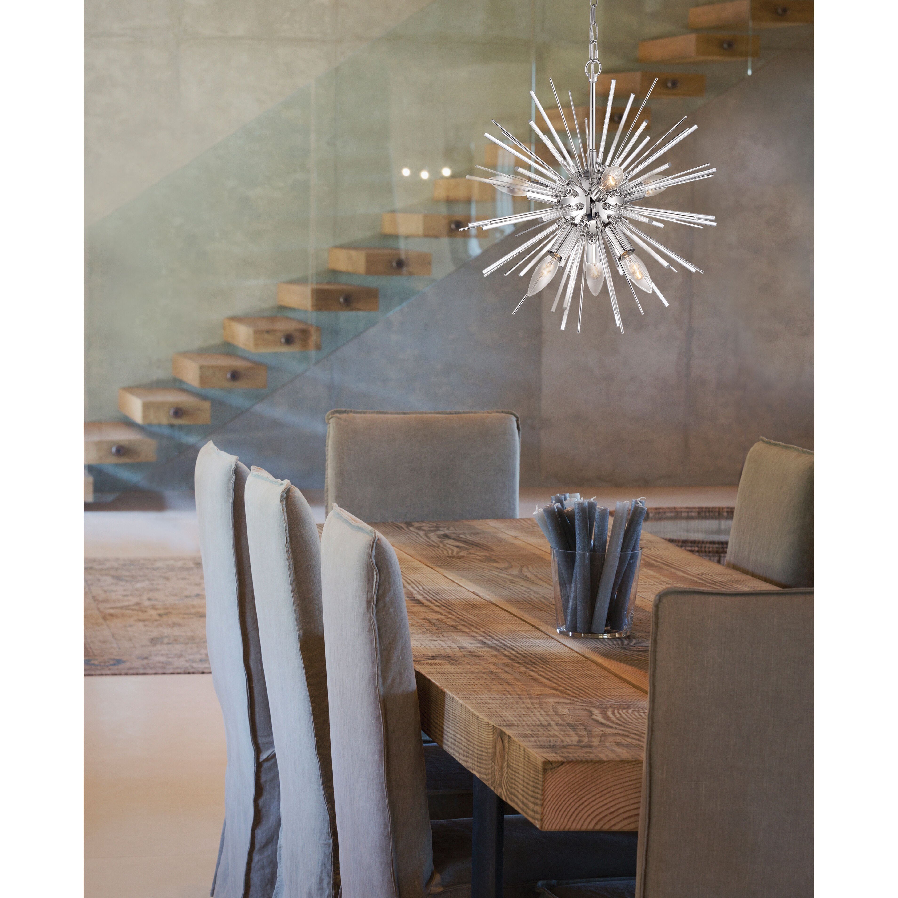 Cirrus 6 Light 16 inch Polished Nickel Chandelier Ceiling Light