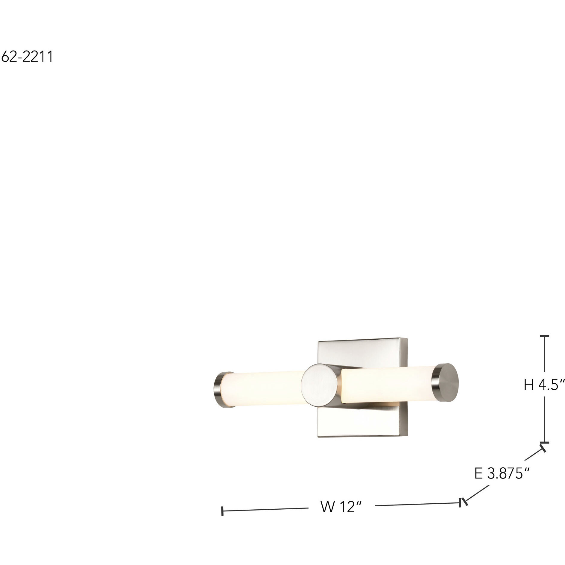 Bowman LED 12 inch Brushed Nickel Vanity Light Wall Light