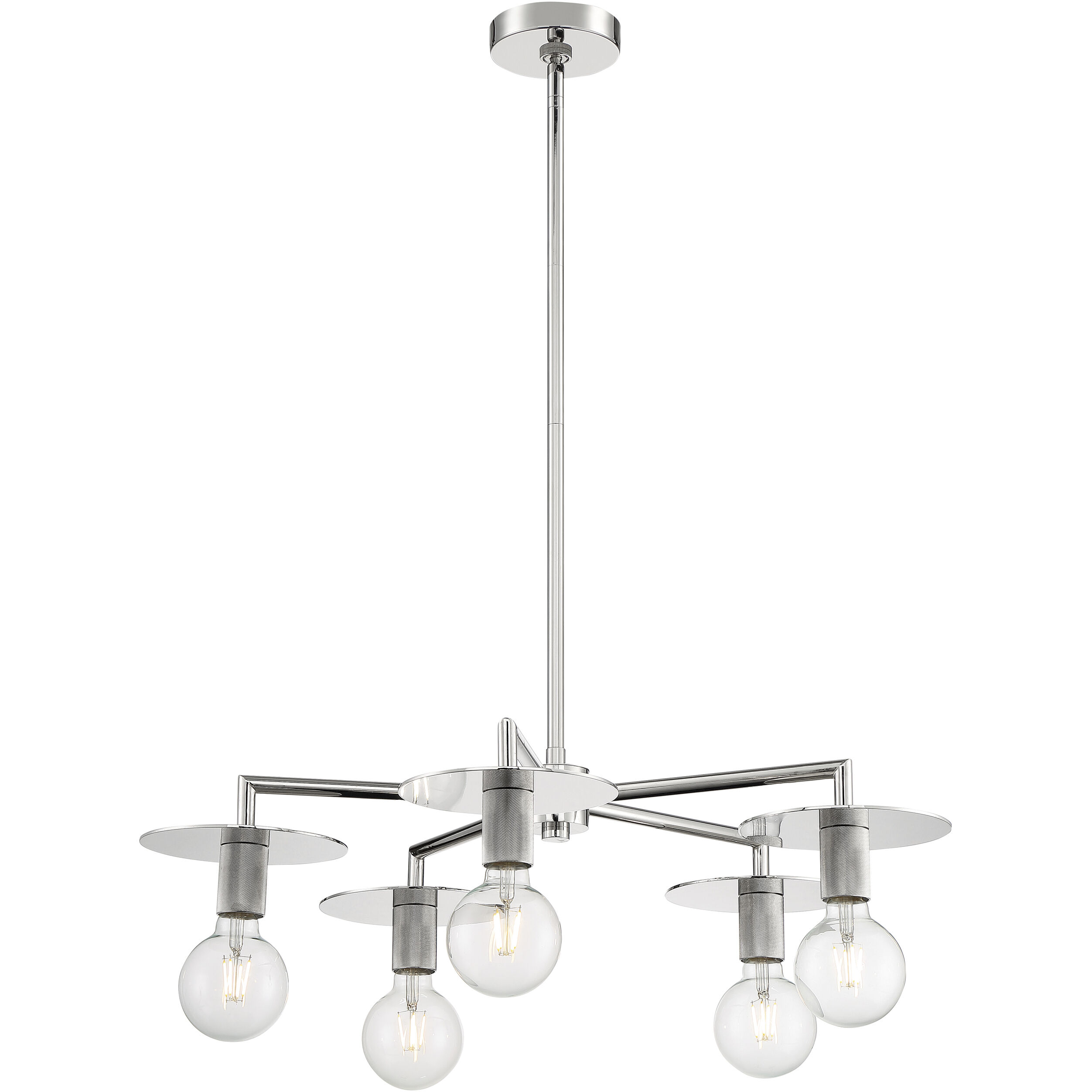 Bizet 5 Light 28 inch Polished Nickel Chandelier Ceiling Light