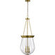 Boliver 3 Light 14.13 inch Vintage Brass Pendant Ceiling Light