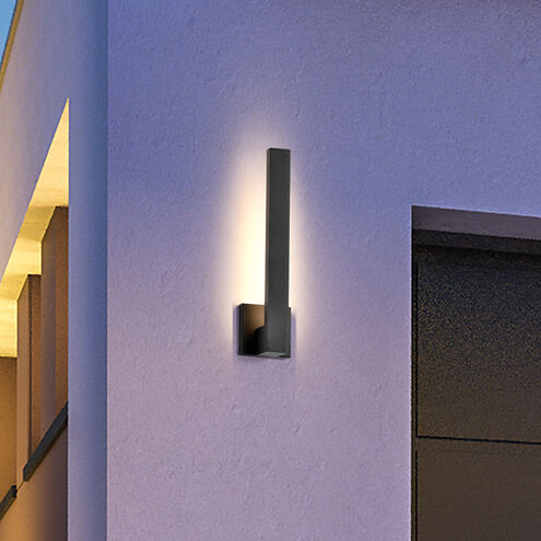 Raven LED 18 inch Textured Matte Black Outdoor Wall Sconce