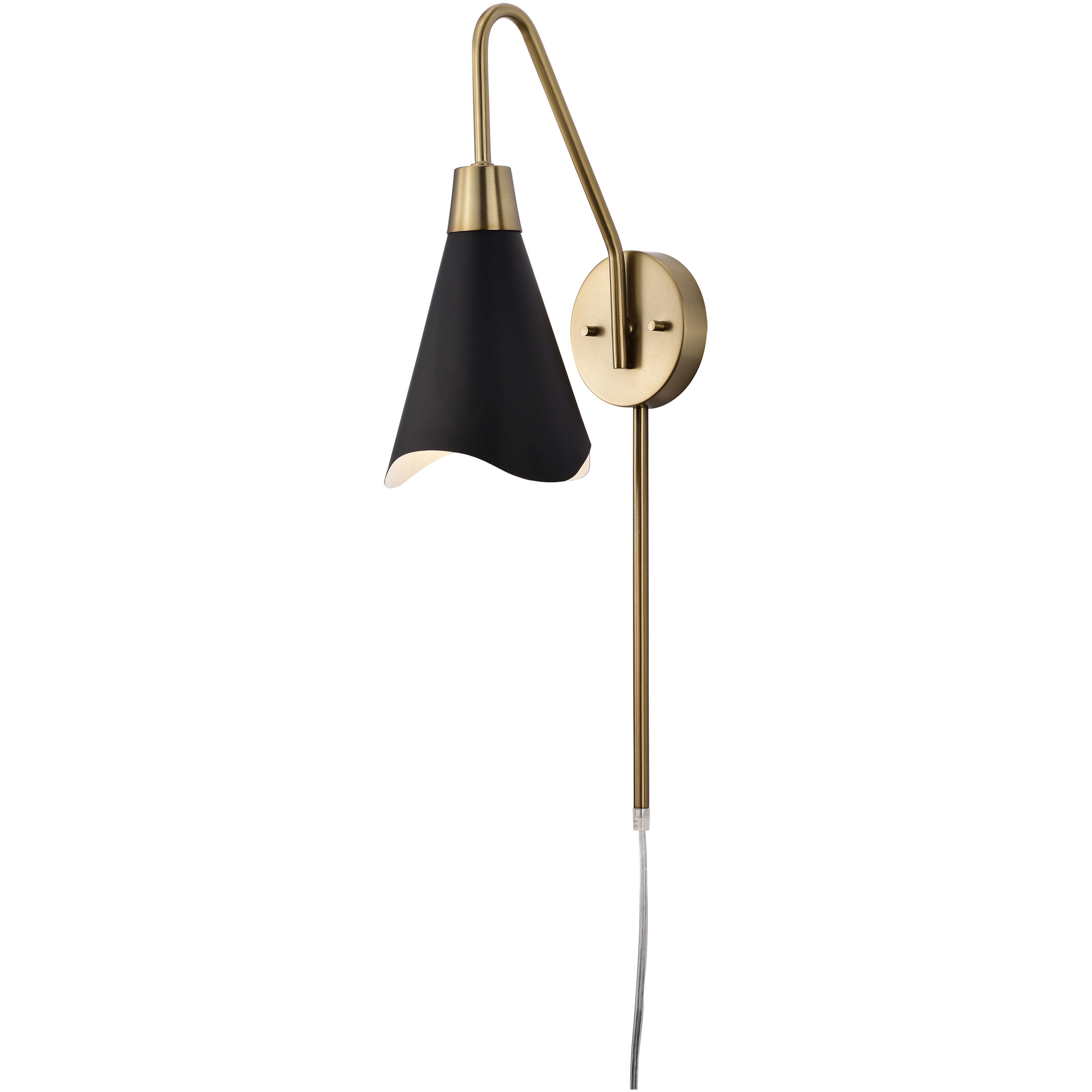 Tango 1 Light 6 inch Matte Black/Burnished Brass Bathroom Vanity Lights Wall Light