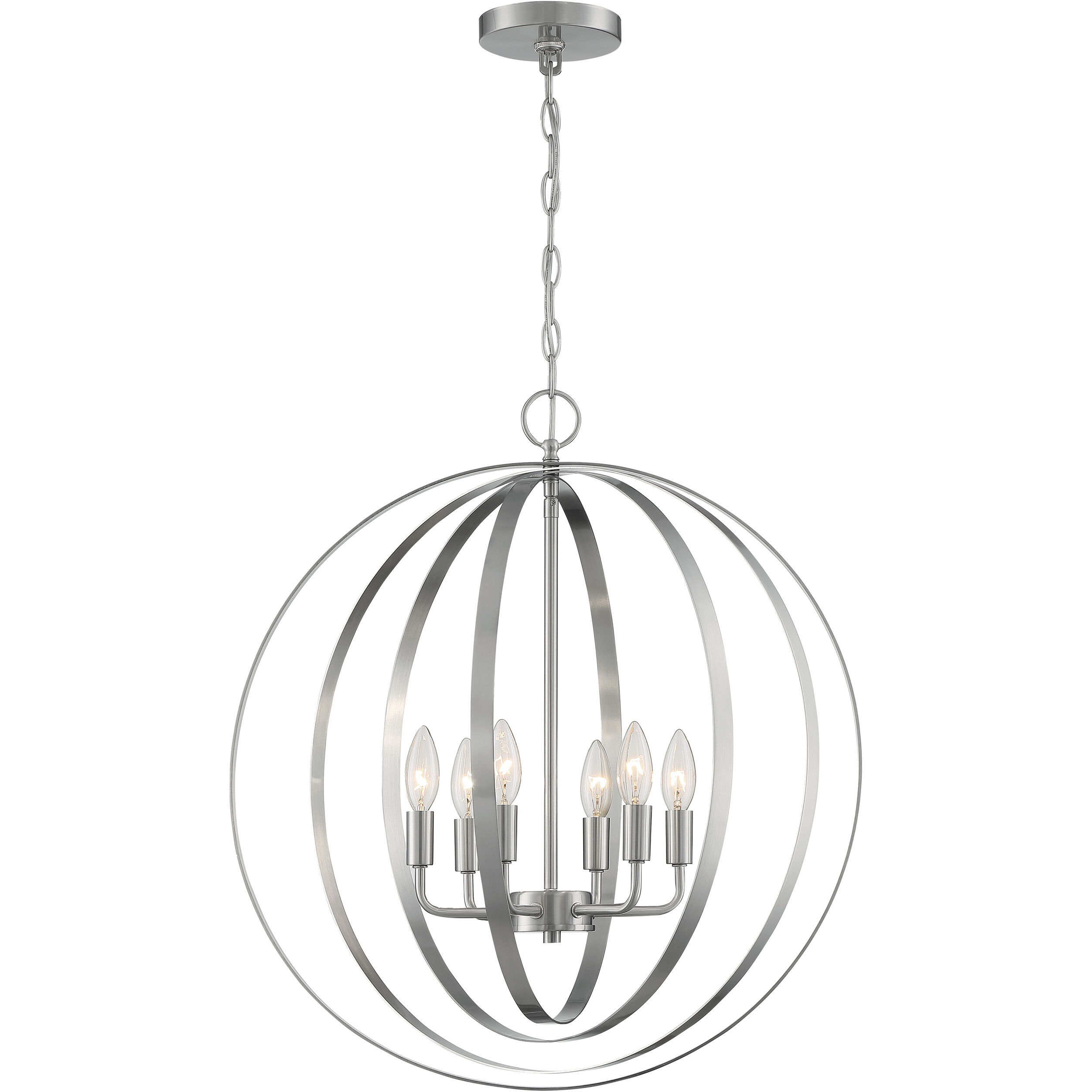 Pendleton 6 Light 22 inch Brushed Nickel Pendant Ceiling Light