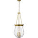 Boliver 3 Light 14.13 inch Vintage Brass Pendant Ceiling Light