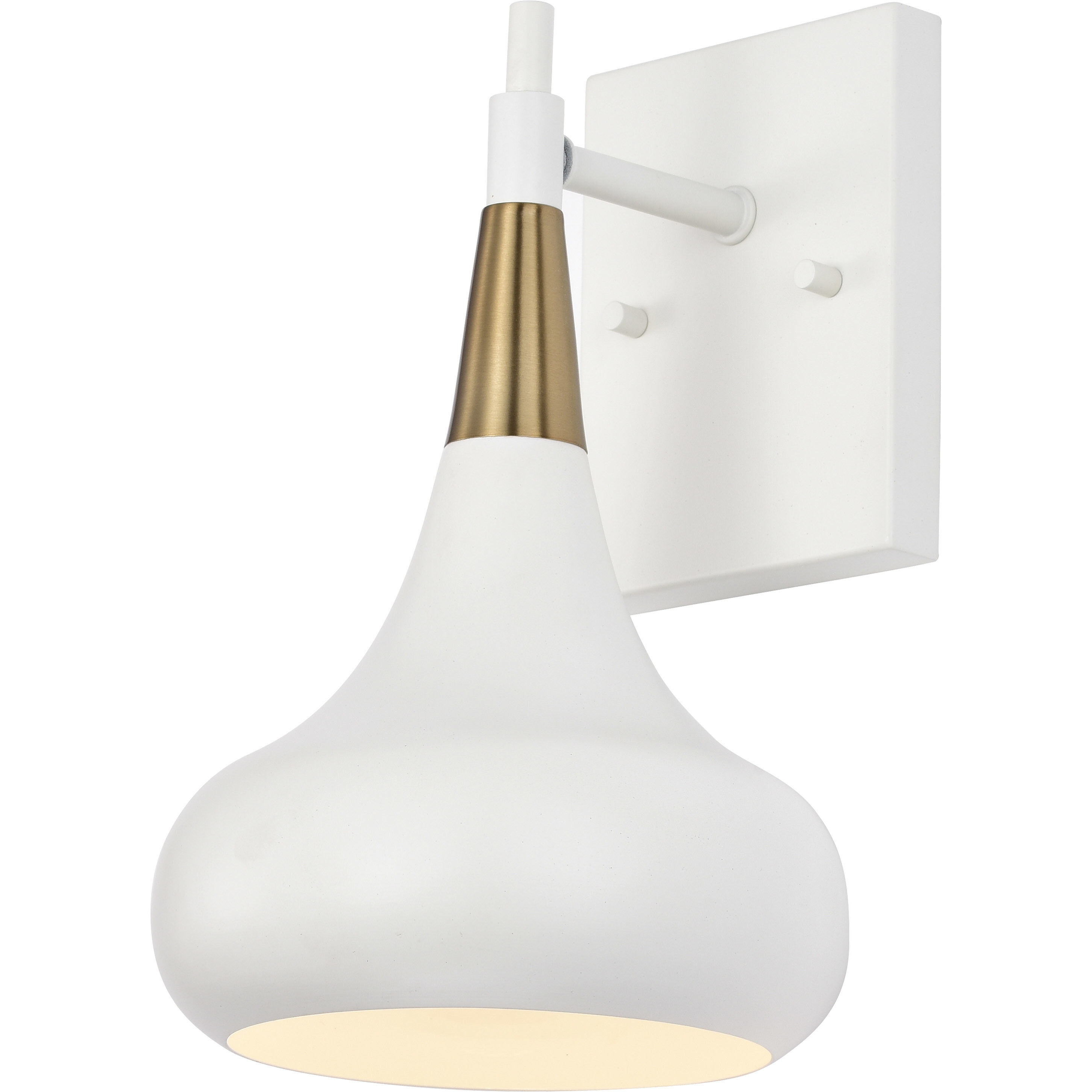 Phoenix 1 Light 7 inch Matte White/Burnished Brass Bathroom Vanity Lights Wall Light