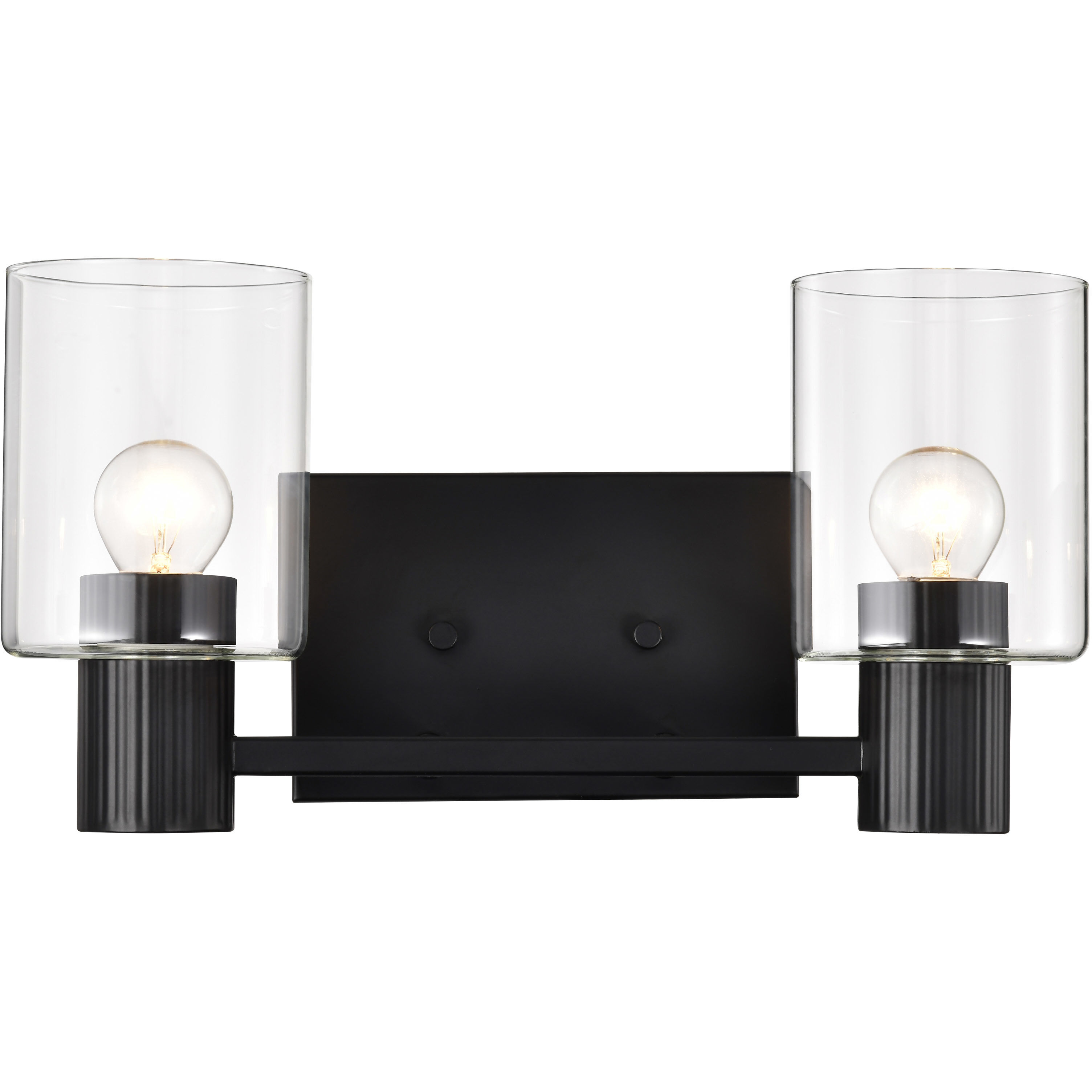 Clarksville 2 Light 14 inch Matte Black Vanity Light Wall Light