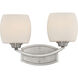 Helium 2 Light 15.25 inch Brushed Nickel Vanity Light Wall Light