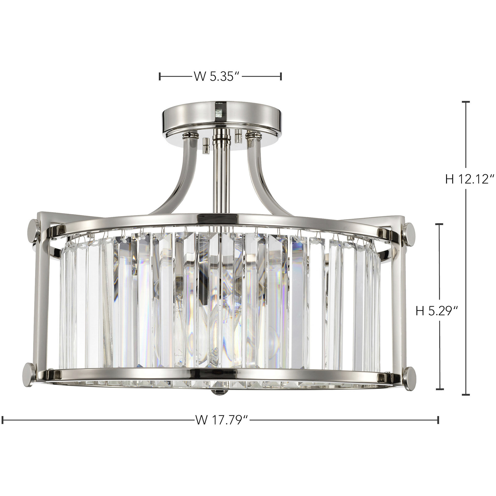 Polished nickel flush mount ceiling light outlet