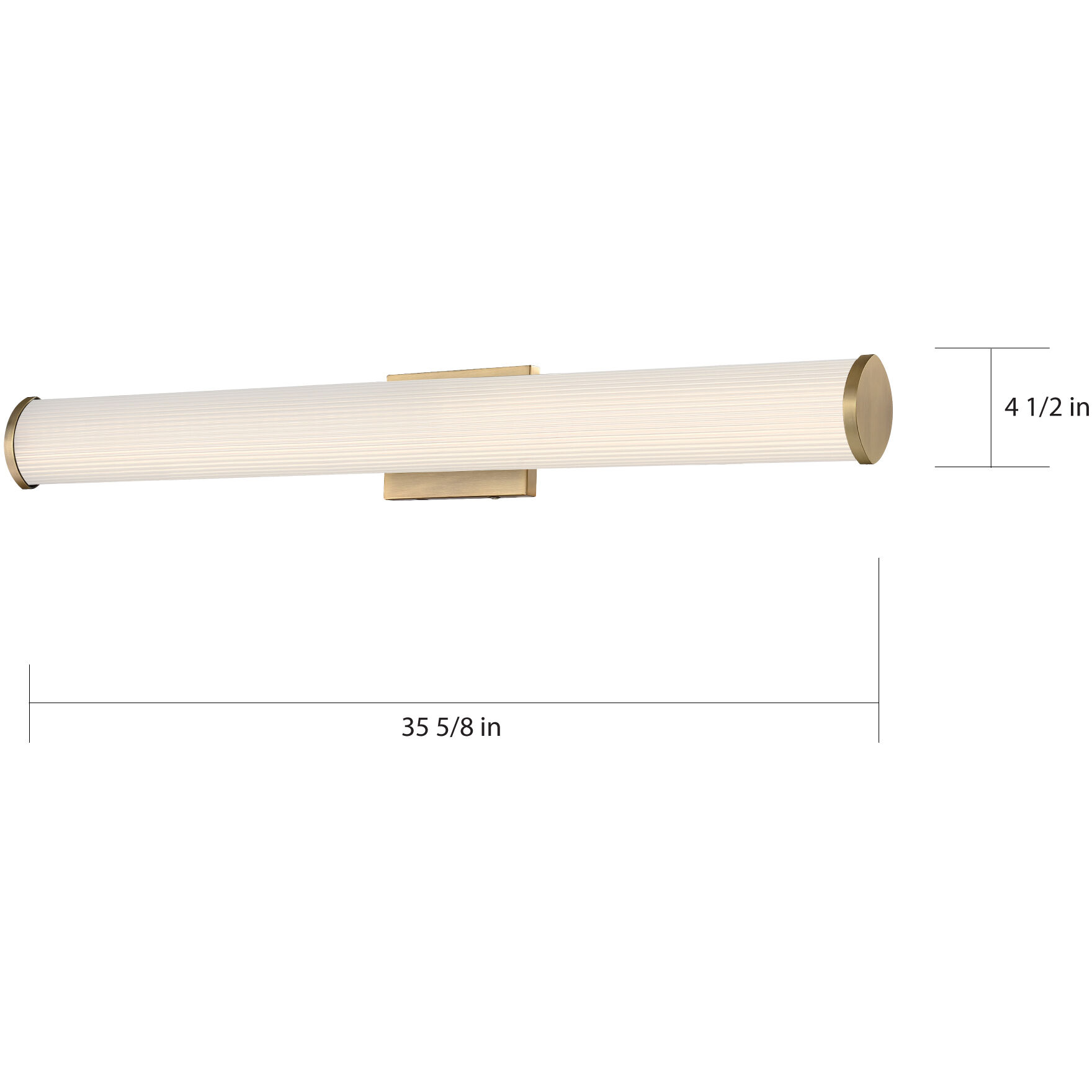 Lena LED 36 inch Brushed Brass Vanity Light Wall Light