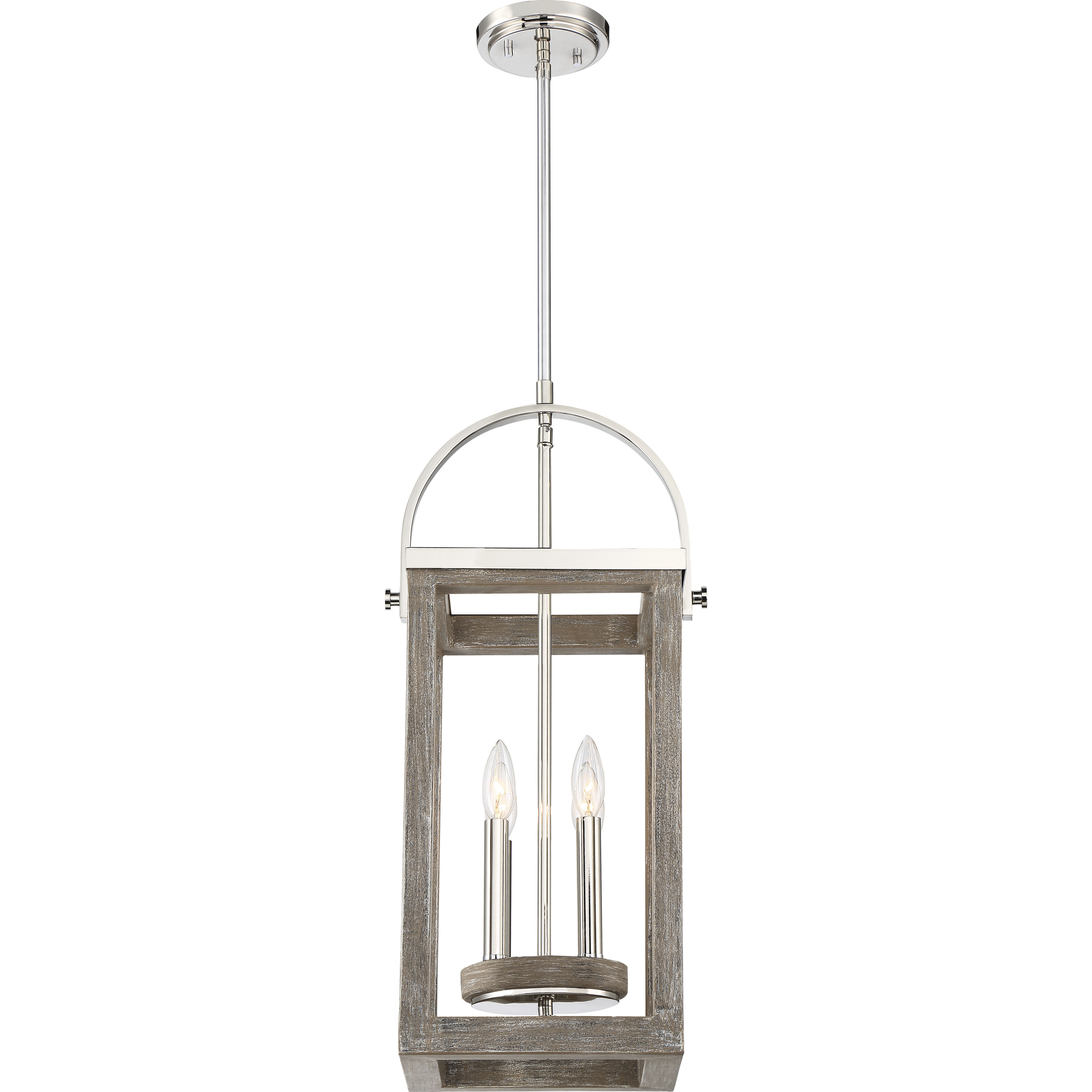 Bliss 4 Light 11.63 inch Driftwood and Polished Nickel Accents Pendant Ceiling Light