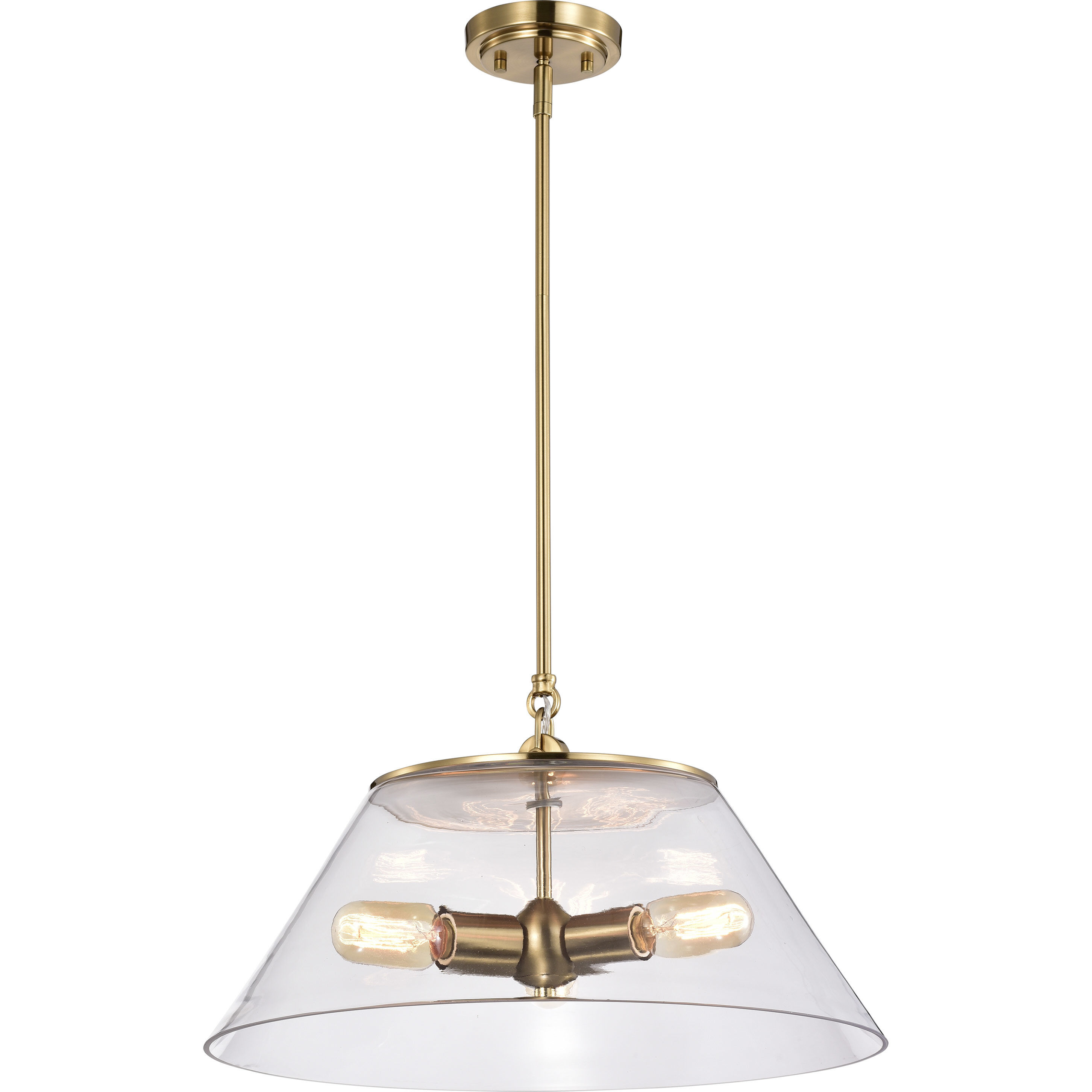 Dover 3 Light 20 inch Vintage Brass Pendant Ceiling Light