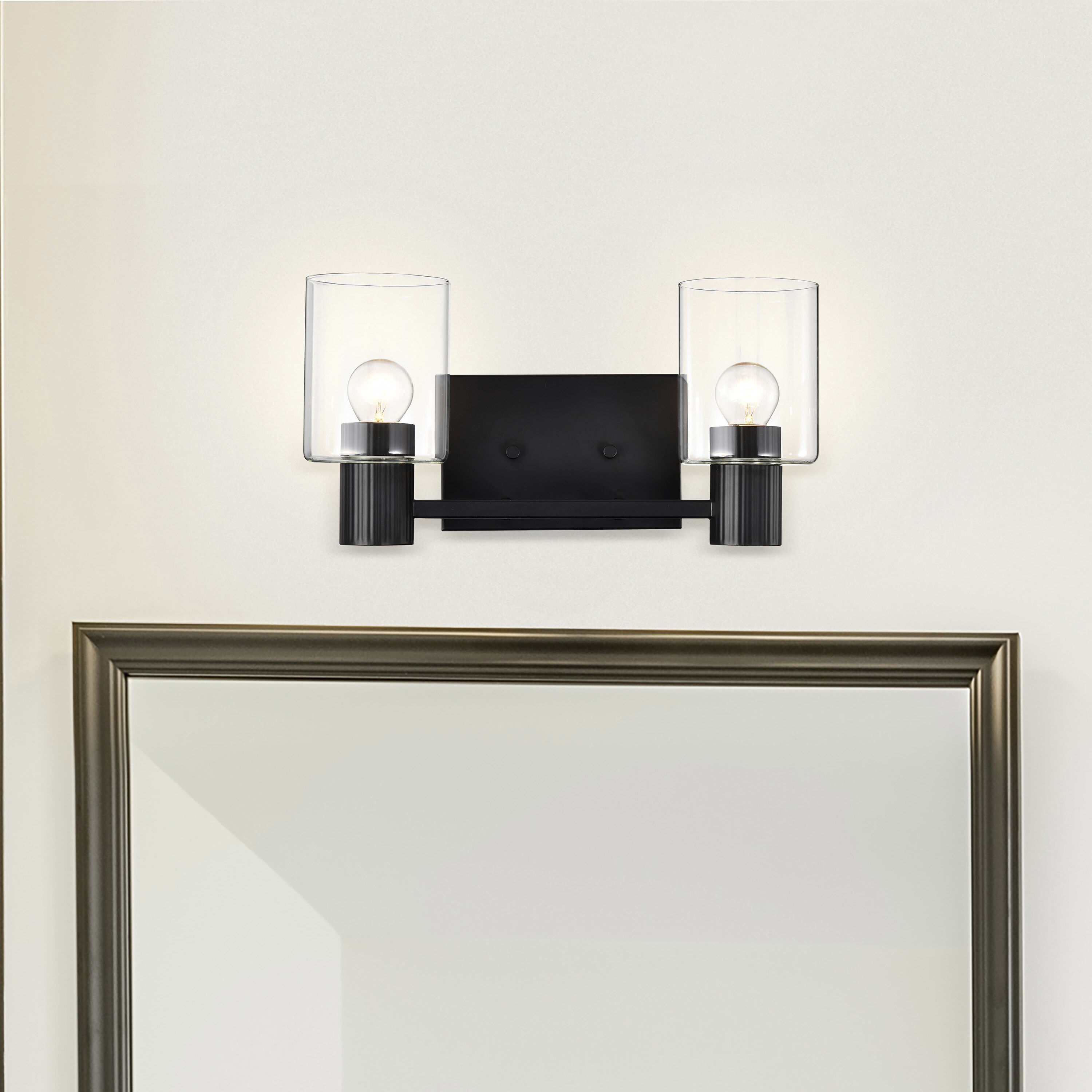 Clarksville 2 Light 14 inch Matte Black Vanity Light Wall Light