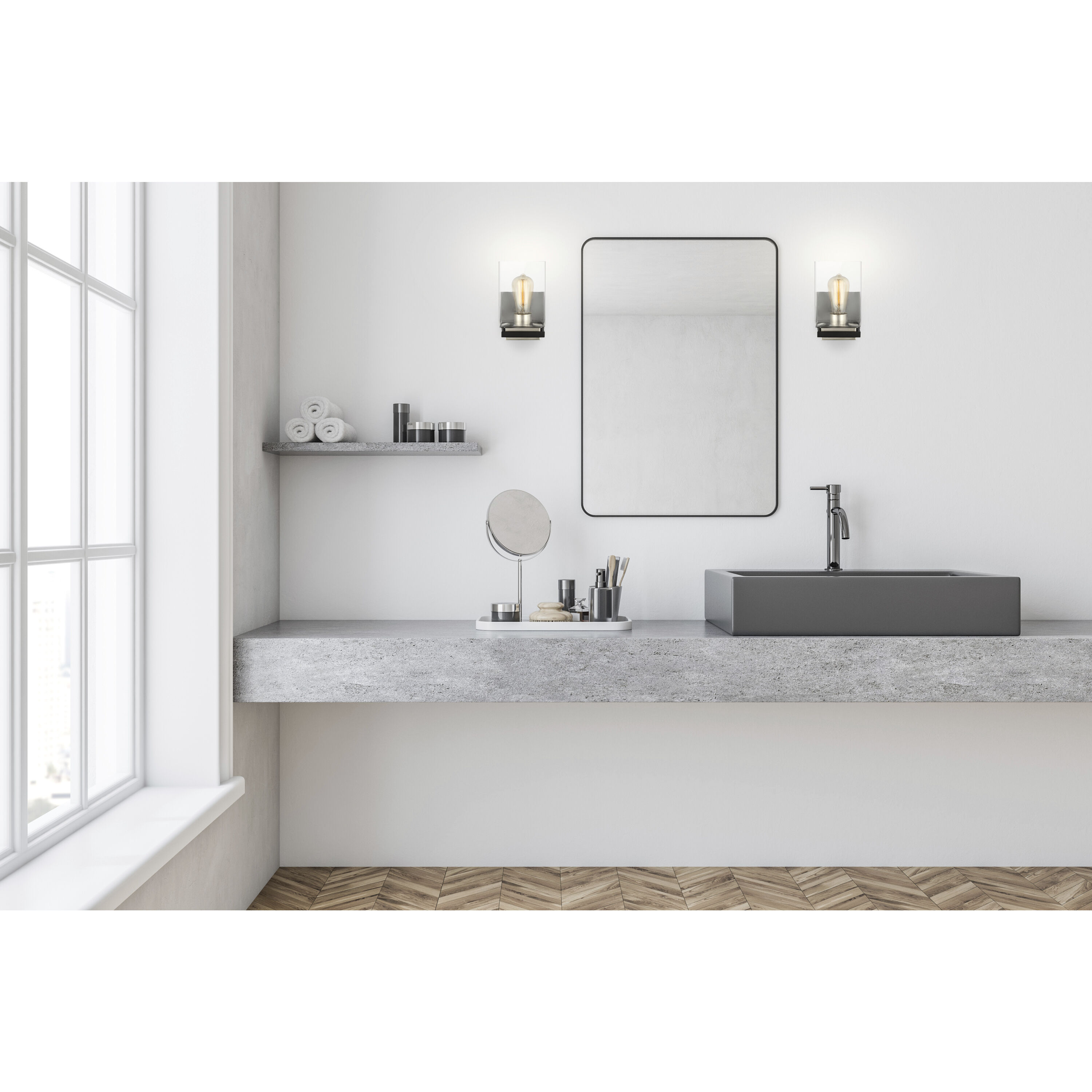 Crossroads 1 Light 5.38 inch Matte Black Bathroom Vanity Lights Wall Light