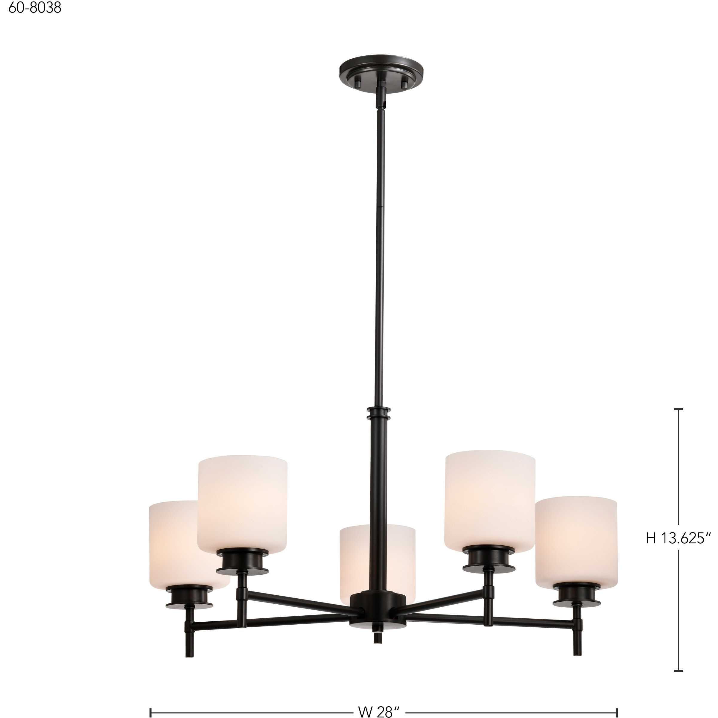 Warren 5 Light 28 inch Gun Metal Chandelier Ceiling Light