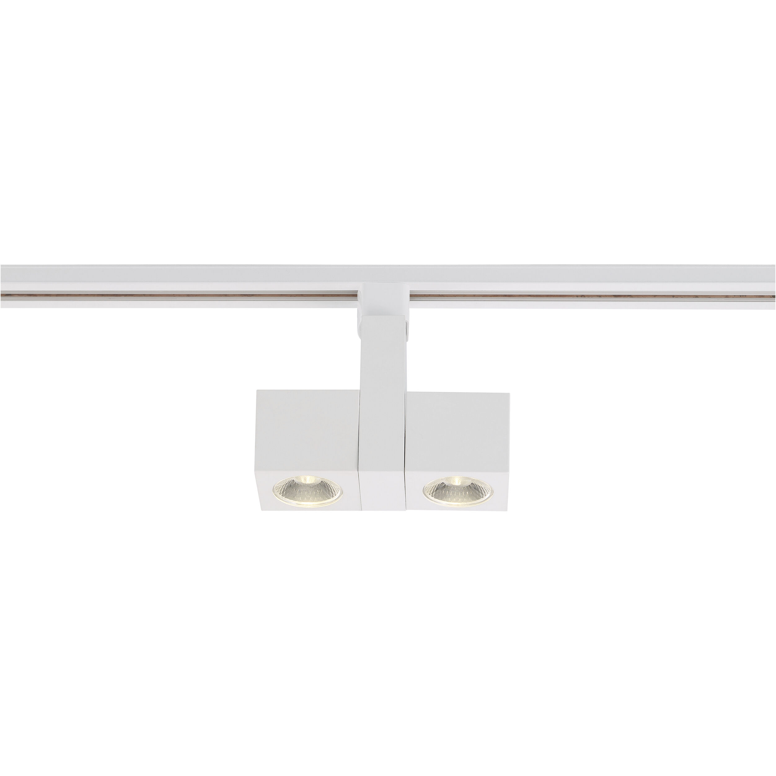 Dual Square 120 White Track Head Ceiling Light