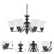 Empire 6 Light 26 inch Mahogany Bronze Chandelier Ceiling Light