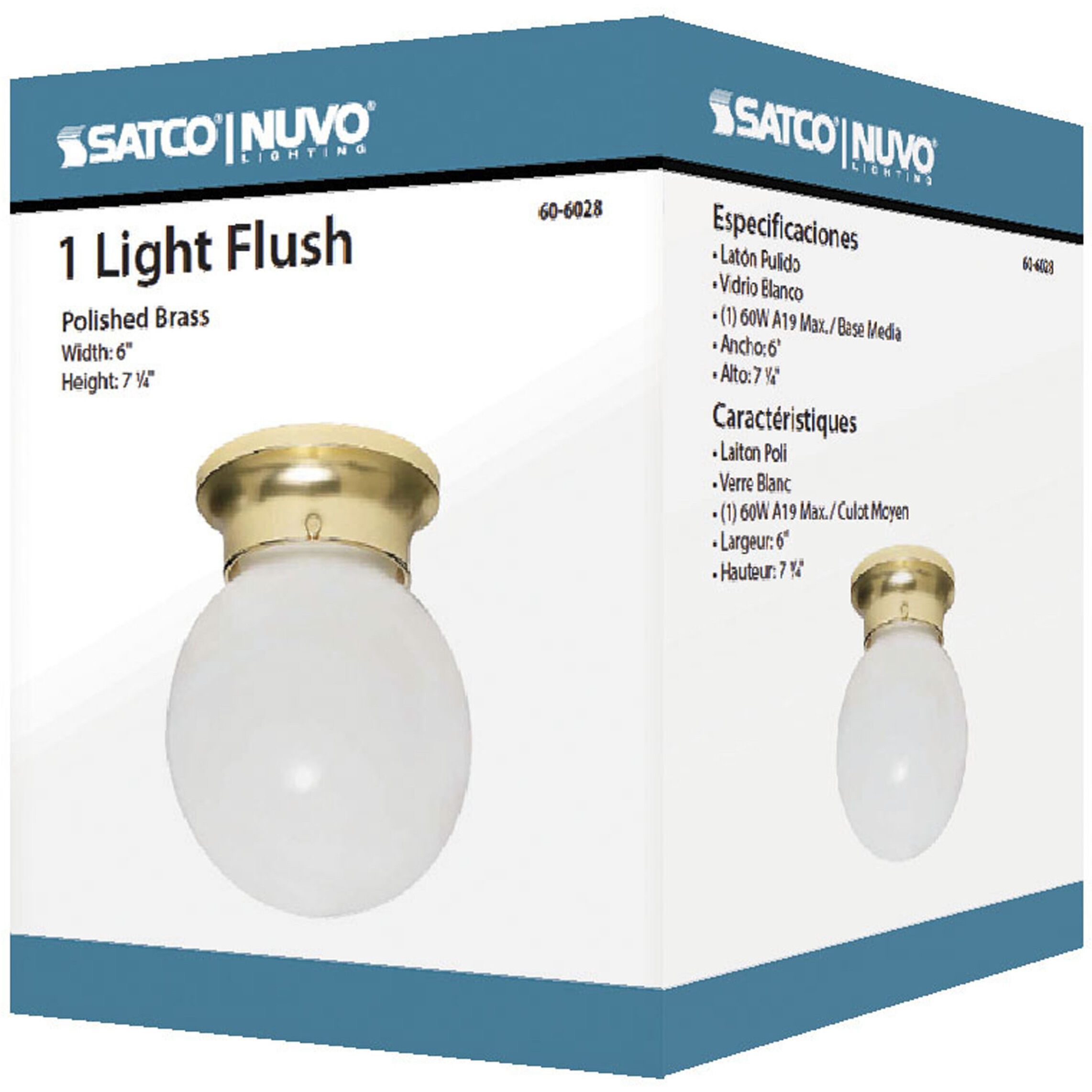 Brentwood 1 Light 6 inch Polished Brass Flush Mount Ceiling Light