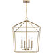 Emma 4 Light 20 inch Burnished Brass Pendant Ceiling Light