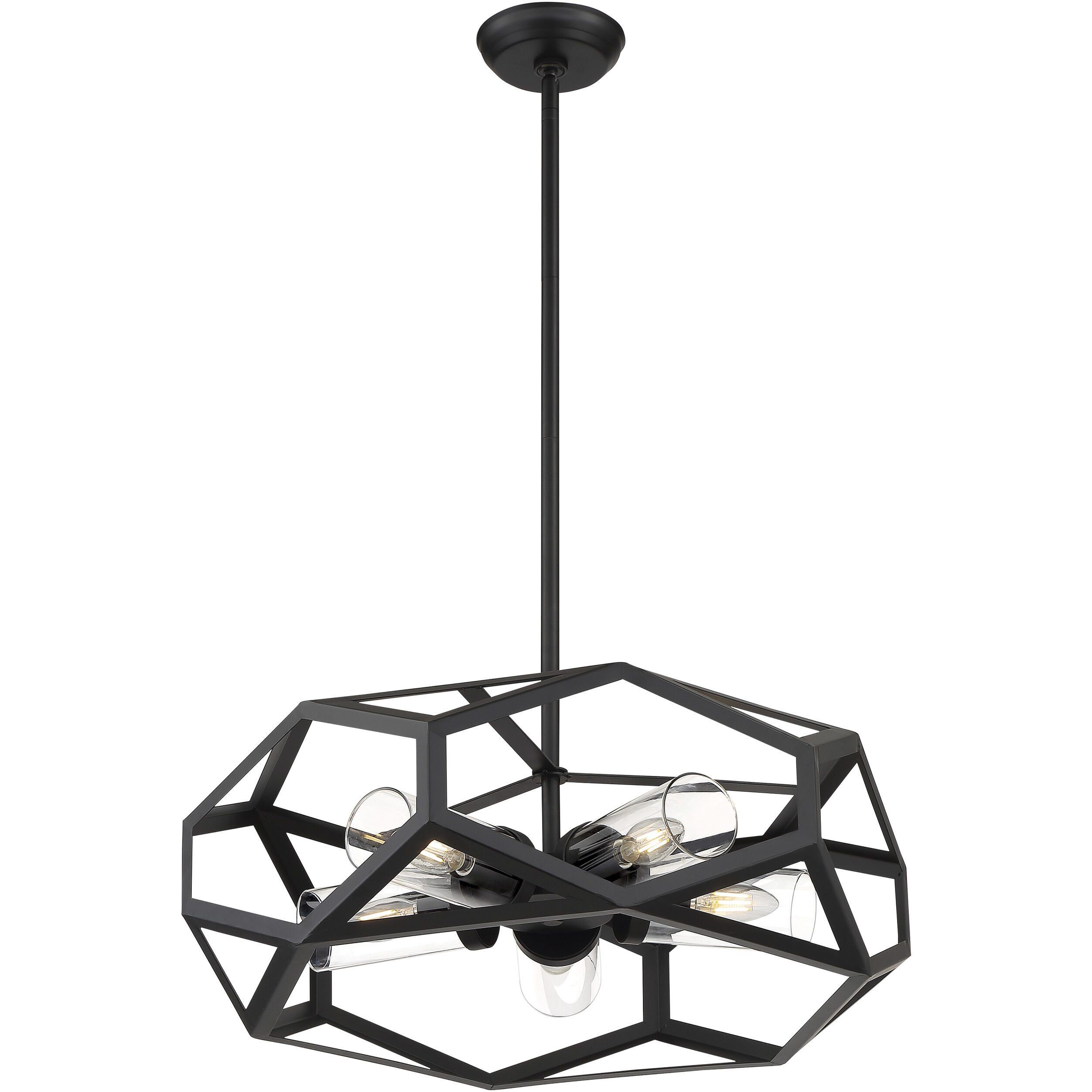Zemi 5 Light 24 inch Black Chandelier Ceiling Light