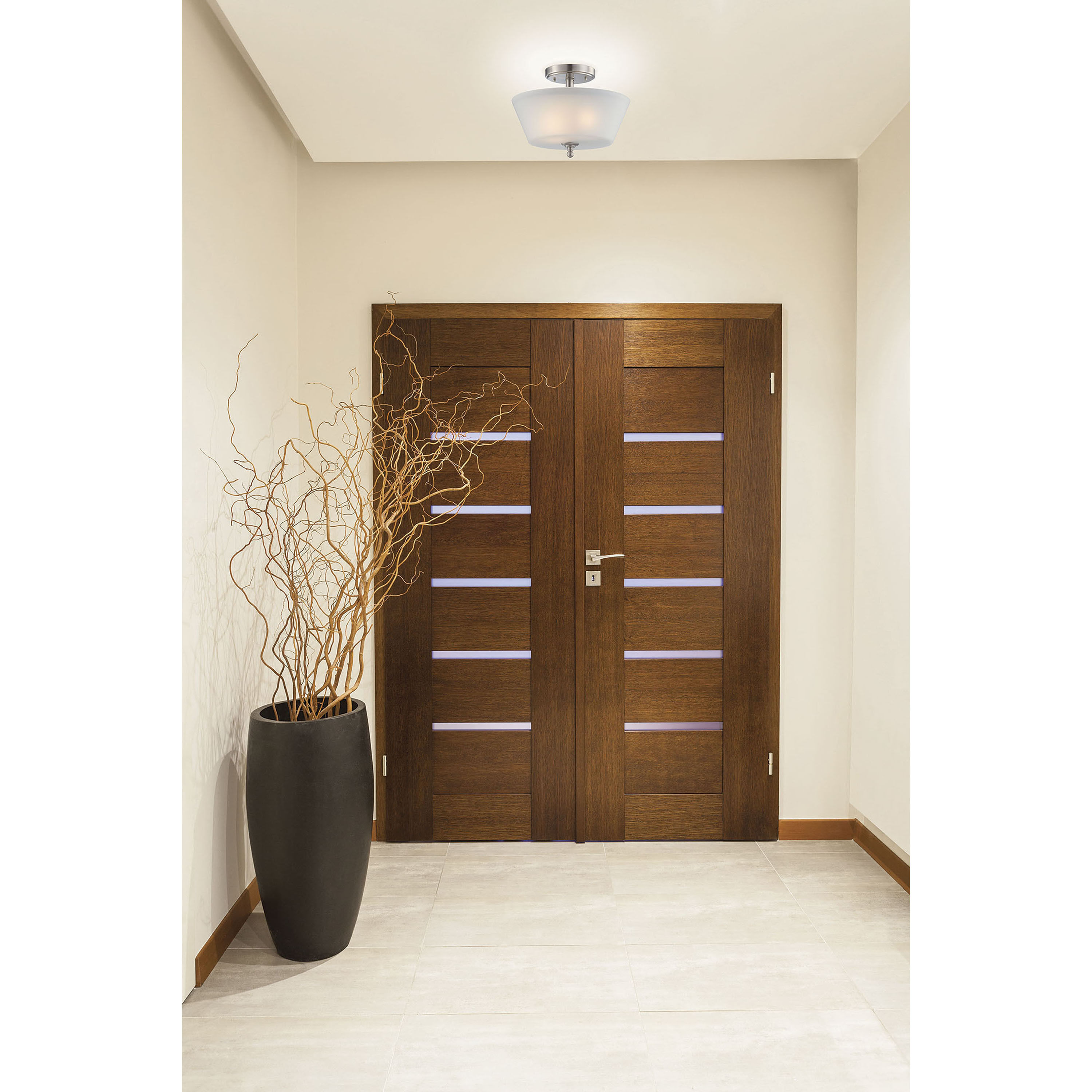 Surrey 2 Light 13 inch Brushed Nickel Semi Flush Mount Ceiling Light