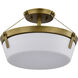 Rowen 3 Light 14.63 inch Natural Brass Semi Flush Mount Ceiling Light