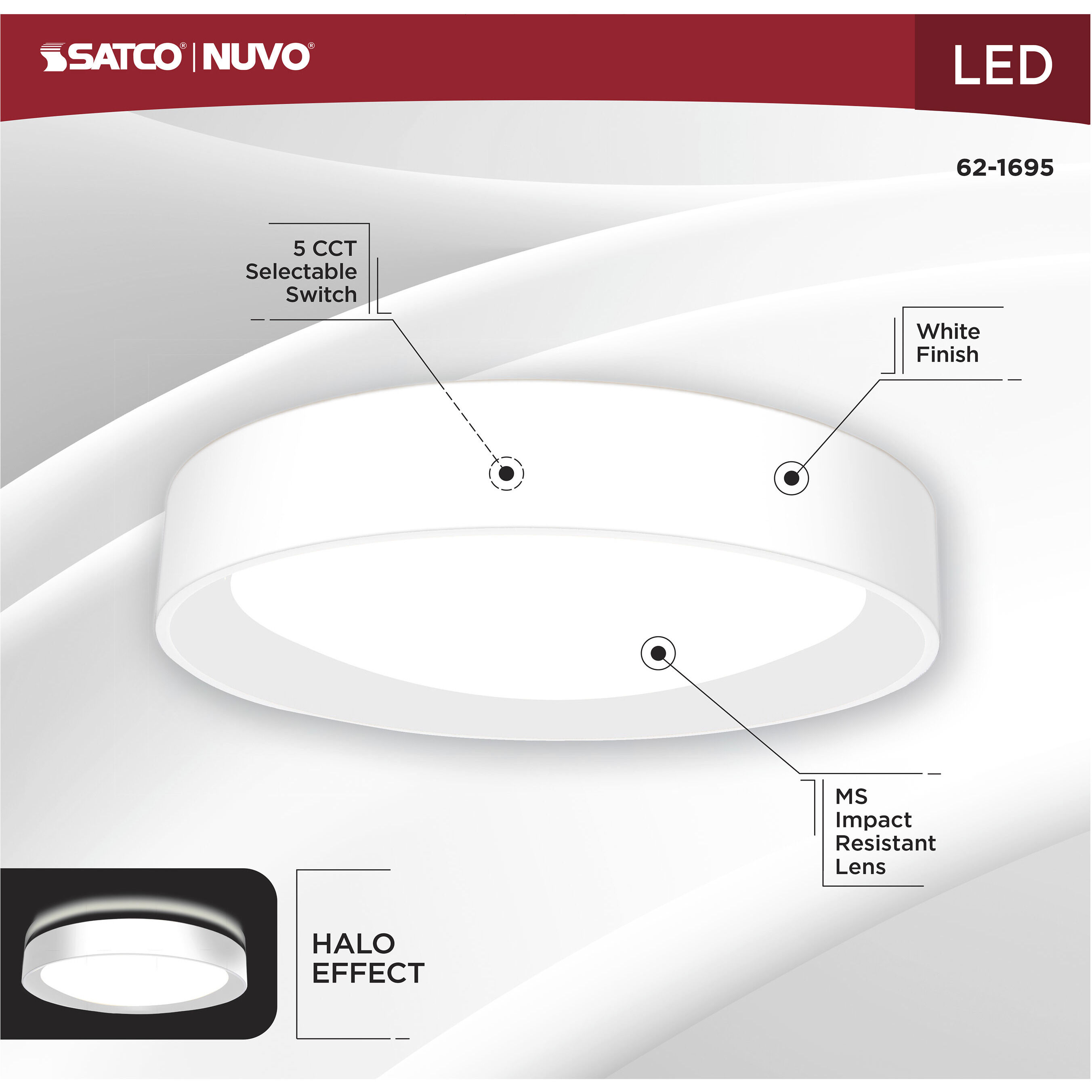 Selene LED 13.23 inch White Flush Mount Ceiling Light