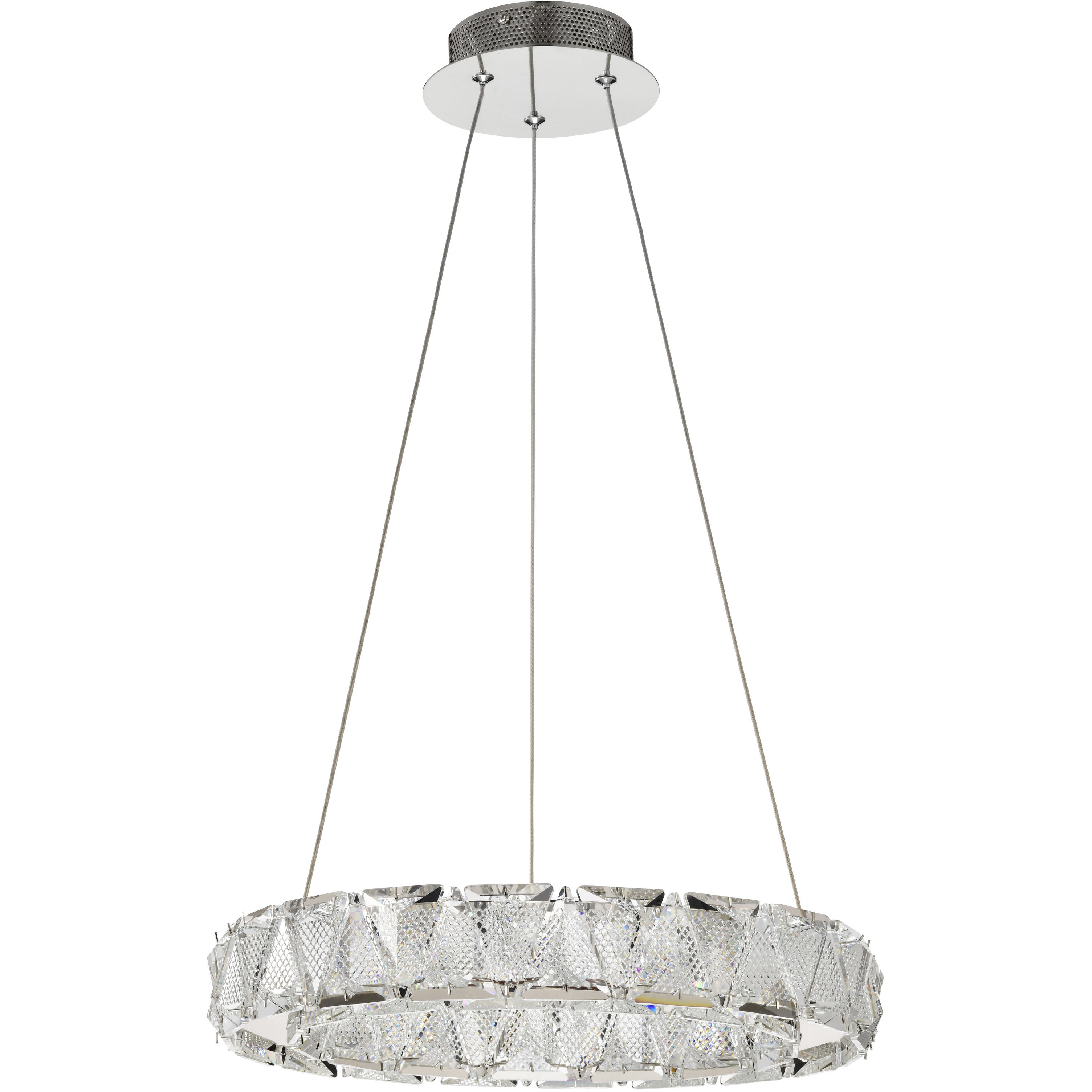 Asher LED 15.75 inch Polished Nickel Pendant Ceiling Light