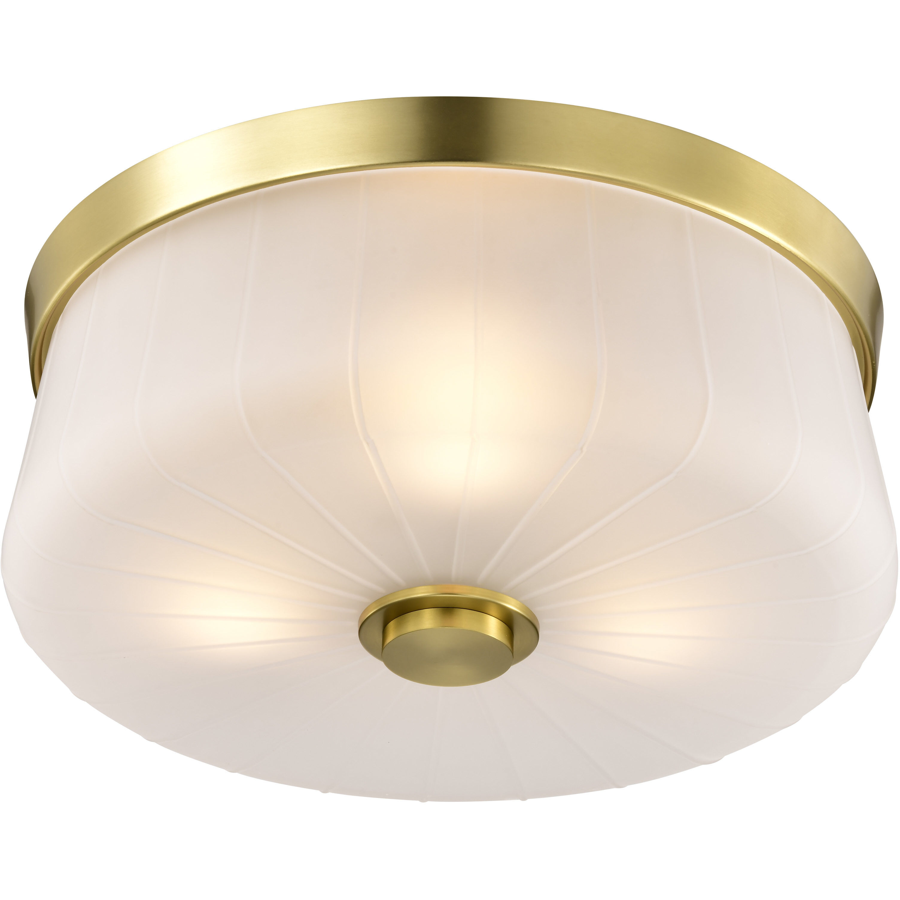 Lune 16 inch Vintage Brass Flush Mount Ceiling Light